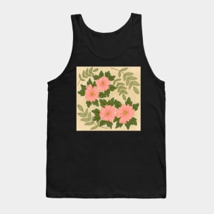 Pink hollyhocks in the shade Tank Top